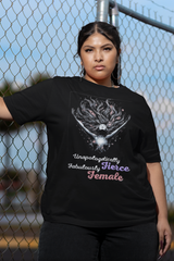 Make a statement without saying a word. The Fierce Femme Power Tee is an oversized black t-shirt designed for unapologetic expression. Featuring the empowering quote “Unapologetically Fierce, Fabulously Female” in bold white typography, this tee celebrates strength, femininity, and fearless self-love.

Crafted from soft, breathable cotton, it's perfect for all body types and gender expressions. Whether you're standing tall next to your ride or owning your space wherever you go, this gender-fluid streetwear 